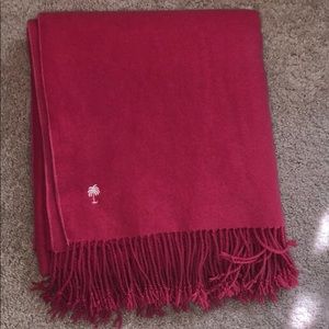 Lilly Pulitzer raspberry colored throw blanket